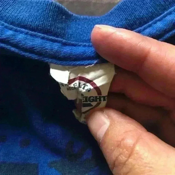 Vtg 90s hip-hop blue spray pain graphic t-shirt men large - Picture 5 of 7